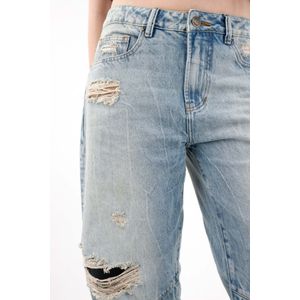 Jean Wide Leg tiro alto con rotos para mujer