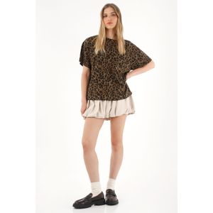 Camiseta oversize de animal print para mujer