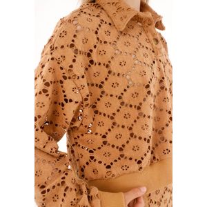 Buzo en tejido de punto café para mujer