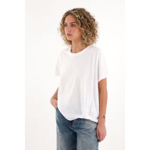 Camiseta con detalle anudado blanca para mujer