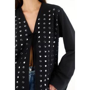Buzo con taches decorativos negro para mujer