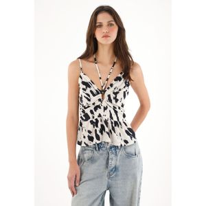 Camisa de tiras con estampado animal print para mujer
