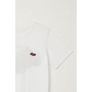 Camiseta básica con estampado blanca para niño
