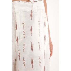 Pantalón Wide Leg con estampado de peces para mujer