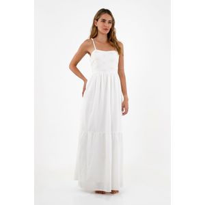 Vestido largo crudo para mujer