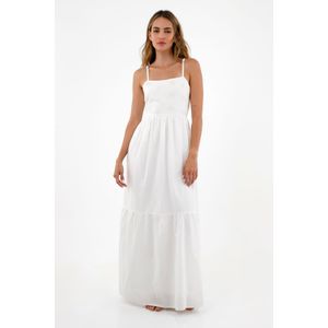 Vestido largo crudo para mujer