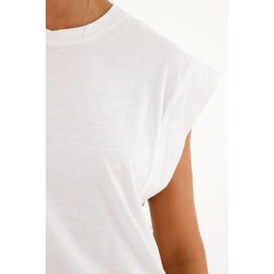 Camiseta blanca manga sisa amplia para mujer