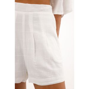 Bermuda con bolsillos laterales crudo para mujer