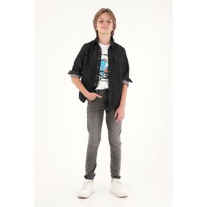 Jean Slim cinco bolsillos negro para niño