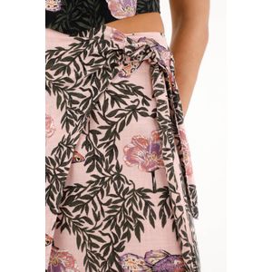 Falda tipo pareo con estampado de peces para mujer