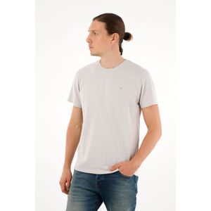 Camiseta gris clásica manga corta para hombre