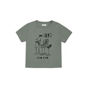 Camiseta gris manga corta para mujer