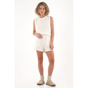 Short de tela con textura crudo para mujer