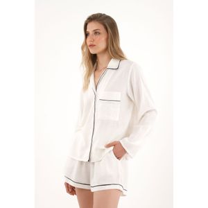 Pijama de camiseta manga larga y short para mujer