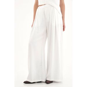 Pantalón Wide Leg tipo sastre blanco para mujer