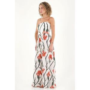 Vestido largo con estampado de flores multicolor para mujer