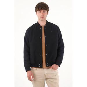 Chaqueta Bomber afelpada negra para hombre