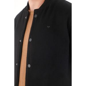 Chaqueta Bomber afelpada negra para hombre