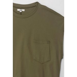 Camiseta manga corta con bolsillo verde para mujer