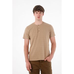 Camiseta en tela tejida café para hombre