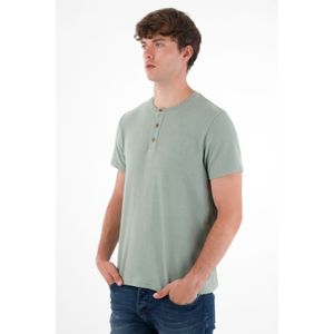 Camiseta en tela tejida verde para hombre