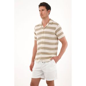 Camisa tipo bowling a rayas para hombre