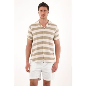 Camisa tipo bowling a rayas para hombre