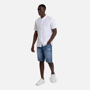 Camisa Manga Corta Color Blanco Blanco Para Hombre