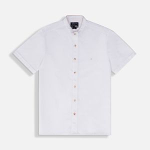 Camisa Manga Corta Color Blanco Blanco Para Hombre