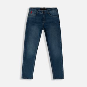 Jean Slim Color Azul Medio Medio Para Hombre