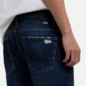 Jean Slim Color Azul Oscuro Para Hombre