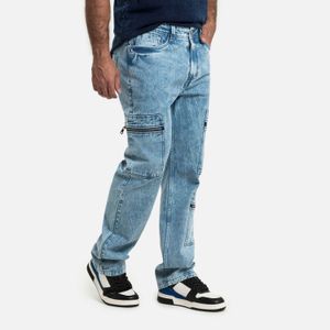 Jean Loose Color Azul Medio Para Hombre