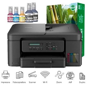 Impresora Multifuncional Brother T730DW Wi-fi, Duplex + Resma de Papel 500 Hojas