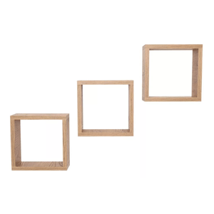 Set De Repisas Cuadradas Eros Beige Por 3 Unidades