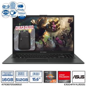 Computador Portátil Asus E1504F AMD Ryzen 5-7520U Ram 16GB - 512GB FHD 15 BOLSO