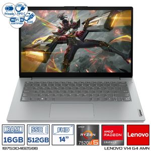 Computador Portatil Lenovo V14 G4 AMN AMD Ryzen 5-7520U Ram 16GB - 512GB FHD 14