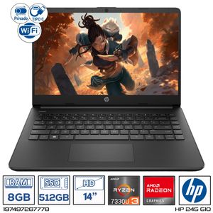 Computador Portatil Hp 245 G10 AMD Ryzen 3 7330U Ram 8GB - 512GB 14 HD