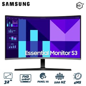 Monitor Samsung Curvo S3 Essencial LS32D390GANXZA 100Hz 4ms VA FHD 32?