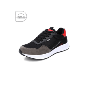 Tenis Hombre Negro-Rojo Tellenzi 423