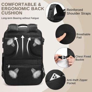 Maleta Equipaje Mano Para Viaje Multifuncional Grande Negra