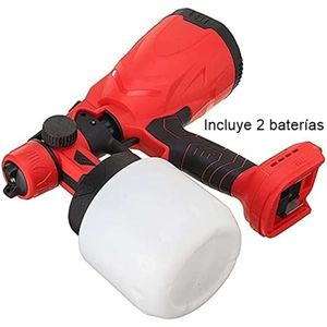 Pistola Pulverizadora Pintura Recargable Inalambrica Roja