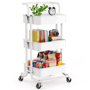 Carrito Organizador Estante 3 Niveles Multiusos Blanco