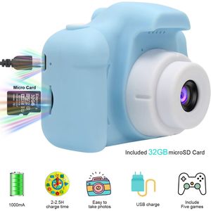 Cámara Digital Niños 1080p Fotos Video Infantil Azul 32gb