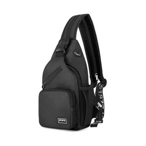 Bolso Cruzado Unisex Con Cierre Deportivo Viaje Negro