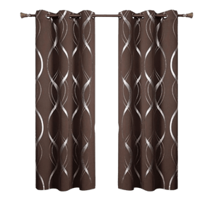 Cortinas Blackout Decorativa Cafe 2 Paños Ventana 130x240cm Con Línea