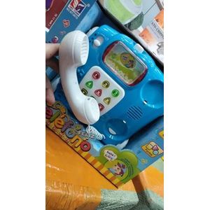 Juguete Telefono Para Niños Bilingüe Teléfono Educativo Azul