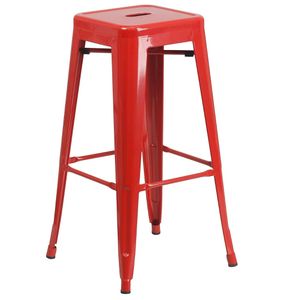 Butaco Bar Metal Rojo 75cm