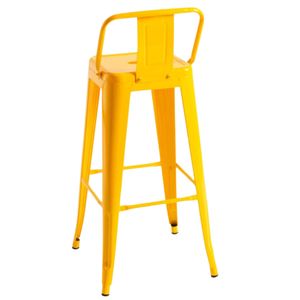 Butaco Bar Metálico Con Espaldar Amarillo 76cm