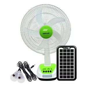 Ventilador Con Panel Solar Bombillos Ush 12 Pulgadas