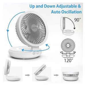 Ventilador Abanico Electrico Plegable Recargable Con Luz Led